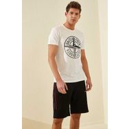 Tommy Life 81148 Yan Şeritli Standart Kalıp Siyah Beyaz Erkek Şort