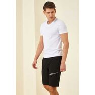 Tommy Life 81155_1 Siyah Erkek Yazı Baskılı Standart Kalıp Şort