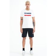 Tommy Life 81243 Lacivert Fermuar Cepli Baskılı Standart Kalıp Erkek Şort