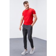Tommy Life 84652 Antrasit Melanj Klasik Cepli Standart Kalıp Manşetli Erkek Eşofman Altı