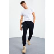 Tommy Life 84866 Lacivert Gizli Fermuarlı Rahat Form Lastik Paça Polar Erkek Eşofman Altı