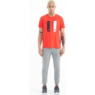 Tommy Life 84909 Gri Melanj Yazı Nakışlı Standart Kalıp Jogger Erkek Eşofman Altı