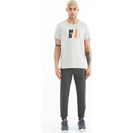 Tommy Life 84909 Haki Yazı Nakışlı Standart Kalıp Jogger Erkek Eşofman Altı