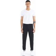 Tommy Life 84909 Siyah Yazı Nakışlı Standart Kalıp Jogger Erkek Eşofman Alt