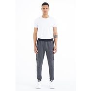 Tommy Life 84915 Antrasit Melanj Yan Baskılı Standart Kalıp Jogger Erkek Eşofman Altı