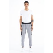 Tommy Life 84915 Gri Melanj Yan Baskılı Standart Kalıp Jogger Erkek Eşofman Altı