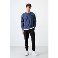 Tommy Life 85120 Petrol Siyah Casual O Yaka Lastik Paça Oversize Erkek Eşofman Takımı