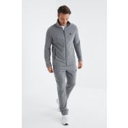 Tommy Life 85193 Gri Melanj Dik Yaka Basic Erkek Polar Eşofman Takımı