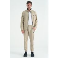 Tommy Life 85198 Bej Dik Yaka Fermuarlı Jogger Rahat Form Erkek Eşofman Takımı