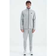 Tommy Life 85209 Gri Dik Yaka Gizli Cep Detaylı Standart Kalıp Erkek Eşofman Takımı
