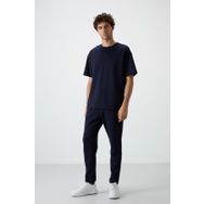 Tommy Life 85251 Lacivert Pamuklu Kalın Yumuşak Dokulu Oversize Fit Basic Erkek Eşofman Takımı