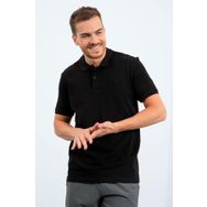 Tommy Life 87748 Basic Göğüs Logolu Standart Kalıp Triko Polo Yaka Siyah Erkek T-shirt