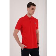 Tommy Life 87768 Basic Göğüs Logolu Standart Kalıp Triko Polo Yaka Kırmızı Erkek T-shirt