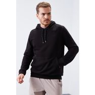 Tommy Life 87872 Siyah Kanguru Cep Standart Kalıp Kapüşonlu Erkek Sweatshirt