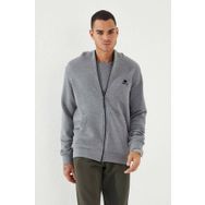 Tommy Life 87877 Gri Melanj Fermuarlı Standart Kalıp Kapüşonlu Erkek Sweatshirt