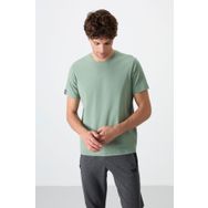 Tommy Life 87911 Basic Kısa Kol Standart Kalıp O Yaka Açık Yeşil Erkek T-Shirt