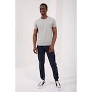 Tommy Life 87911 Gri Melanj Erkek Basic Kısa Kol Standart Kalıp O Yaka T-shirt