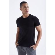 Tommy Life 87911 Siyah Erkek Basic Kısa Kol Standart Kalıp O Yaka T-shirt