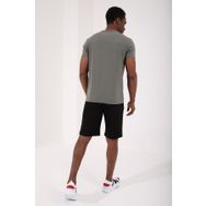 Tommy Life 87912 Basic Kısa Kol Standart Kalıp V Yaka Koyu Yeşil Erkek T-shirt
