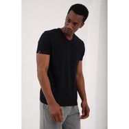 Tommy Life 87912 Basic Kısa Kol Standart Kalıp V Yaka Lacivert Erkek T-shirt
