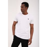 Tommy Life 87921 Beyaz Erkek Petek Dokulu Çift Ok Logolu Standart Kalıp O Yaka T-Shirt