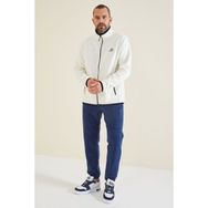 Tommy Life 87992 Ekru Yazı Nakışlı Dik Yaka Fermuarlı Standart Kalıp Polar Erkek Sweatshirt