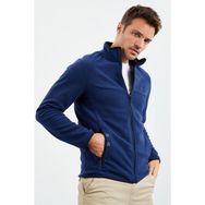 Tommy Life 87992 İndigo Erkek Yazı Nakışlı Dik Yaka Fermuarlı Standart Kalıp Sweatshirt Polar