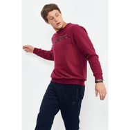 Tommy Life 88020 Erguvan Erkek Yazı Nakışlı O Yaka Rahat Form Sweatshirt