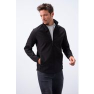 Tommy Life 88050 Fermuarlı Dik Yaka Su ve Rüzgar Geçirmez Softshell Siyah Erkek Mont