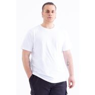 Tommy Life 88072 Basic Kısa Kol O Yaka Büyük Beden Beyaz Erkek T-Shirt