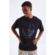 Tommy Life 88098 Baskılı O Yaka Erkek Siyah Oversize T-Shirt