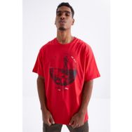 Tommy Life 88098 Baskılı O Yaka Kırmızı Erkek Oversize T-Shirt