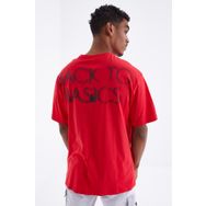 Tommy Life 88100 Sırtı Yazı Baskılı O Yaka Kırmızı Erkek Oversize T-Shirt