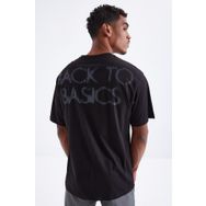 Tommy Life 88100 Sırtı Yazı Baskılı O Yaka Siyah Erkek Oversize T-Shirt