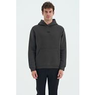Tommy Life 88138 Haki Kapüşonlu Kanguru Cepli Şardonlu Rahat Kalıp Erkek Sweatshirt