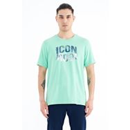 Tommy Life 88174 Su Yeşili Yazı Baskılı O Yaka Standart Kalıp Erkek T-Shirt
