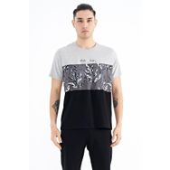Tommy Life 88177 Gri Melanj Renk Geçişli Baskı Detaylı O Yaka Standart Kalıp Erkek T-shirt