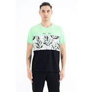 Tommy Life 88177 Neon Yeşil Renk Geçişli Baskı Detaylı O Yaka Standart Kalıp Erkek T-shirt