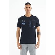 Tommy Life 88184 Lacivert Cep Detaylı Baskılı O Yaka Erkek T-shirt