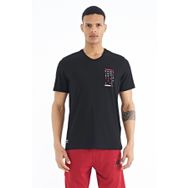 Tommy Life 88186 Siyah Baskı Detaylı V Yaka Standart Kalıp Erkek T-shirt