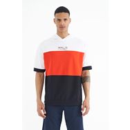Tommy Life 88191 Lacivert Kapüşonlu Baskı Detaylı Oversize Erkek T-Shirt