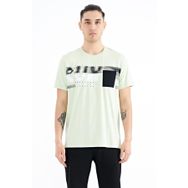 Tommy Life 88200 Açık Yeşil Ön Cep Detaylı Baskılı Standart Kalıp Erkek T-shirt