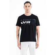Tommy Life 88200 Siyah Ön Cep Detaylı Baskılı Standart Kalıp Erkek T-Shirt