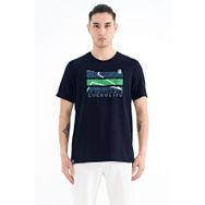 Tommy Life 88201 Lacivert Yazı Baskılı O Yaka Standart Kalıp Erkek T-Shirt