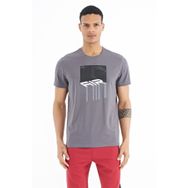 Tommy Life 88202 Koyu Gri Ön Baskı Detaylı Standart Kalıp O Yaka Erkek T-Shirt