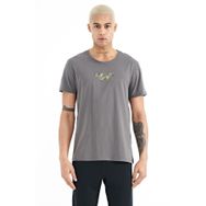 Tommy Life 88203 Koyu Gri Yazı Baskılı O Yaka Standart Kalıp Erkek T-Shirt