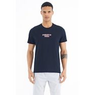 Tommy Life 88203 Lacivert Yazı Baskılı O Yaka Standart Kalıp Erkek T-Shirt