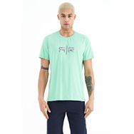 Tommy Life 88206 Su Yeşili Yazı Baskılı O Yaka Standart Kalıp Erkek T-Shirt