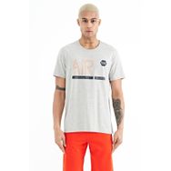 Tommy Life 88209 Gri Melanj Yazı Baskılı O Yaka Standart Kalıp Erkek T-shirt