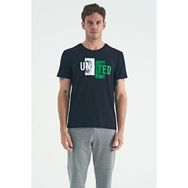 Tommy Life 88218 Lacivert Baskı Detaylı O Yaka Standart Kalıp Erkek T-Shirt